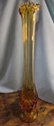 Vintage Fenton Thumbprint Swung Vase Colonial Amber  17” MCM 1960’s