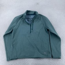 L.L. Bean 1/2 Zip Pullover Mens M Green Soft Spruce Slightly Fitted Stretch
