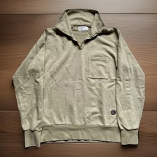 Universal Works Quarter Zip Sweatshirt Olive Green Cotton Size M Jumper Premium