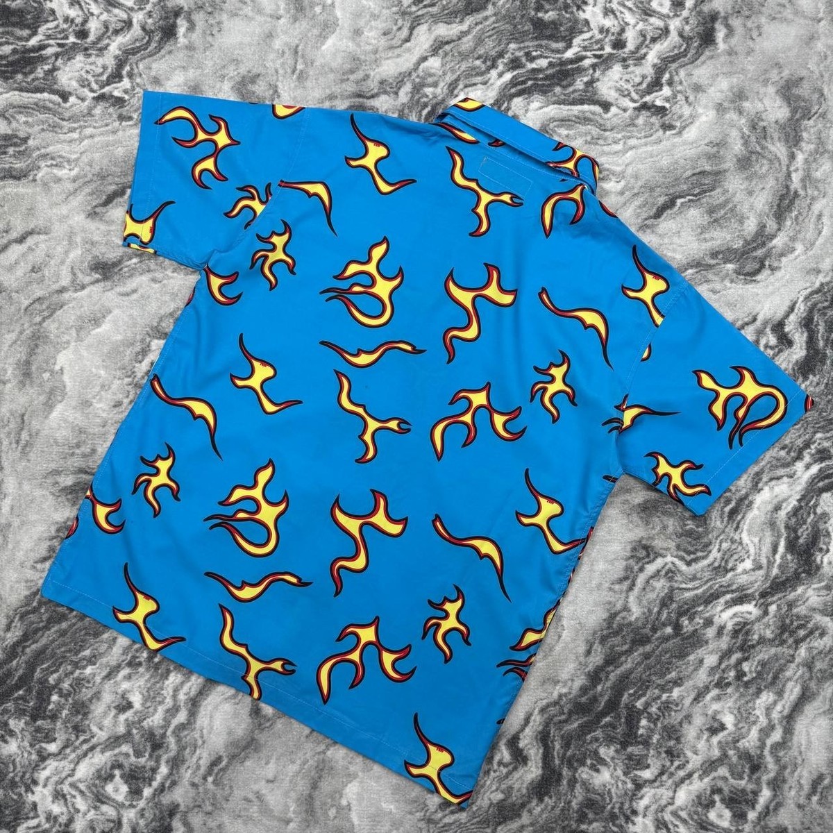 GOLF Wang Shirt Flognaw Motors Flames Buttons Men Size M Blue | eBay