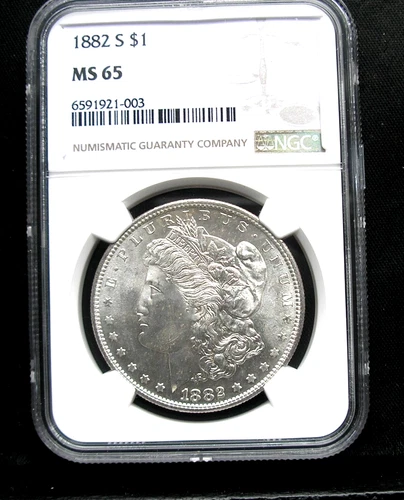 1882-S Morgan Silver Dollar uncirculated NGC MS 65