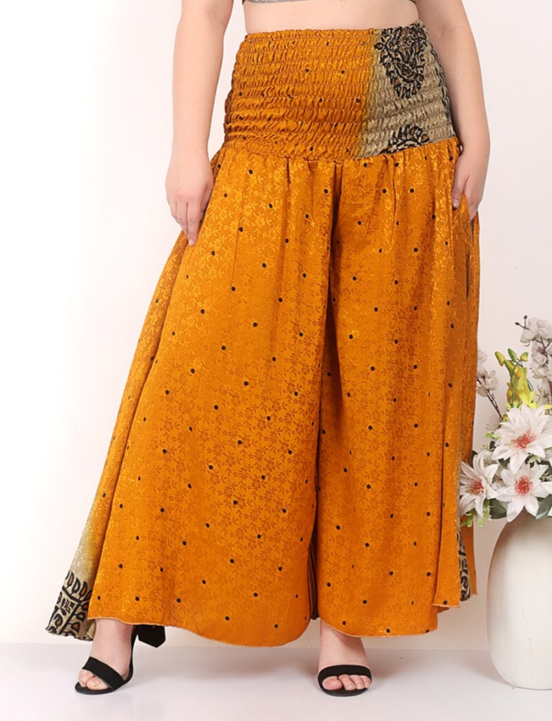 Women's Plus Size Silk Palazzo Pants Wide Leg High Elastic Waist 10pcs Mix Lot