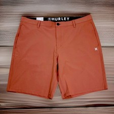Hurley All Day Quick Dry Hybrid Shorts In Redwood Mens Size 40 Reflective Logo.