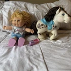 Vintage 1990’s Crimp And Curl Cabbage Patch Kids Doll With Crimper & Pony Horse