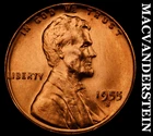 1955-S Lincoln Wheat Cent - Red Choice Gem Brilliant Unc  No Reserve  #G7669