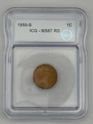 1950 S Lincoln Wheat Cent ICG MS67 RD