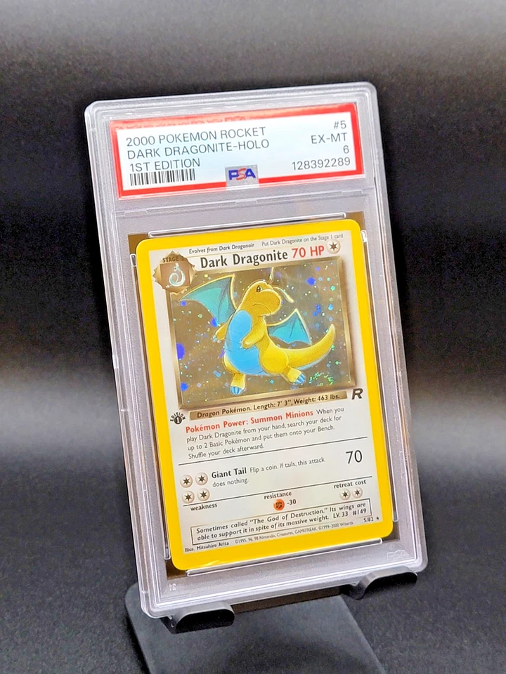 🪄 Dark Dragonite ~ 1st Edition Pokemon Holo Rare Team Rocket 5/82 - PSA 6 🪄  - Image 2 of 3