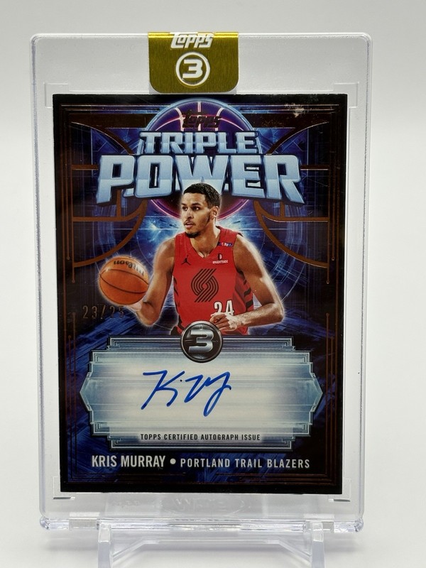 KRIS MURRAY 2025-26 TOPPS 3 TRIPLE POWER AUTOGRAPH BRONZE AUTO /25 Blazers
