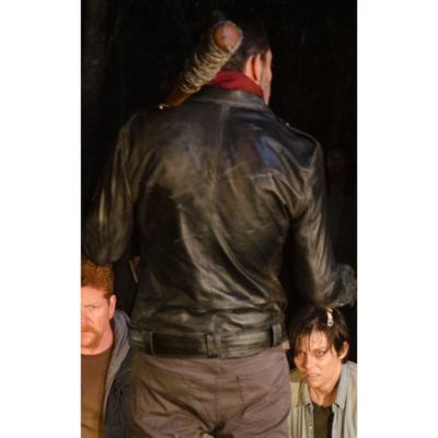 The Walking Dead Negan Jeffrey Dean Morgan Black Leather Jacket | eBay
