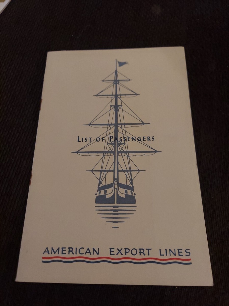 Jan 28 1953 SS Independence List Of Passengers American