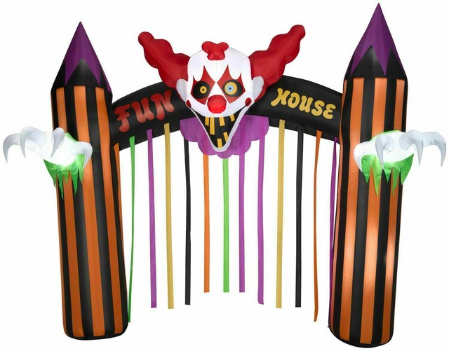 NEW 12' Lighted Clown Archway Halloween Inflatable Airblown Carnival