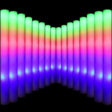 BRAND NEW 24PCS Light Up Foam Sticks LED Wands Batons Flashing Glow 16" PARTY
