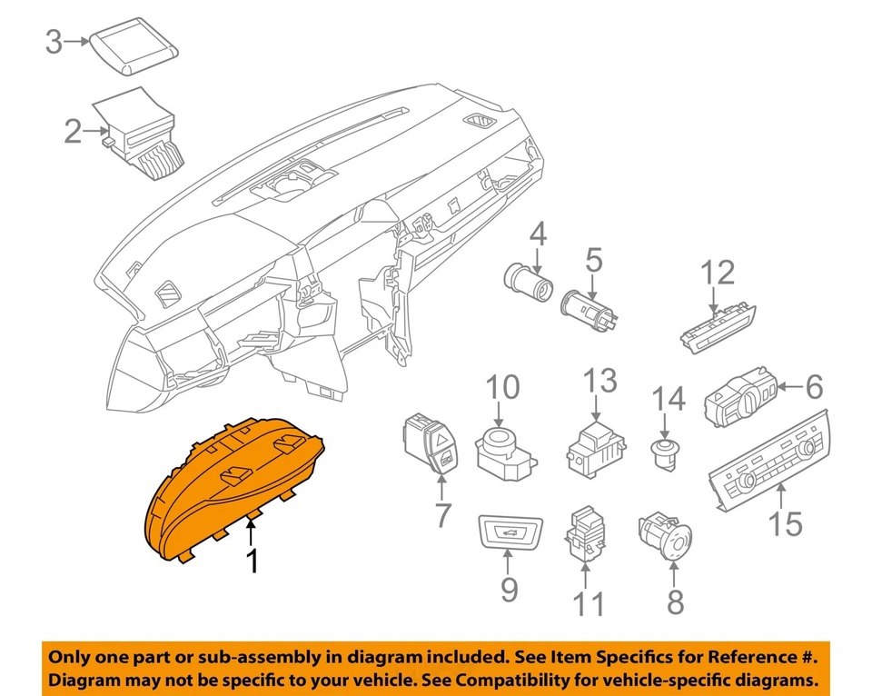 Medidor de velocímetro usado se adapta a: BMW X3 2014 clúster analógico gasolina MPH con cabezal d Foto 3 de 4