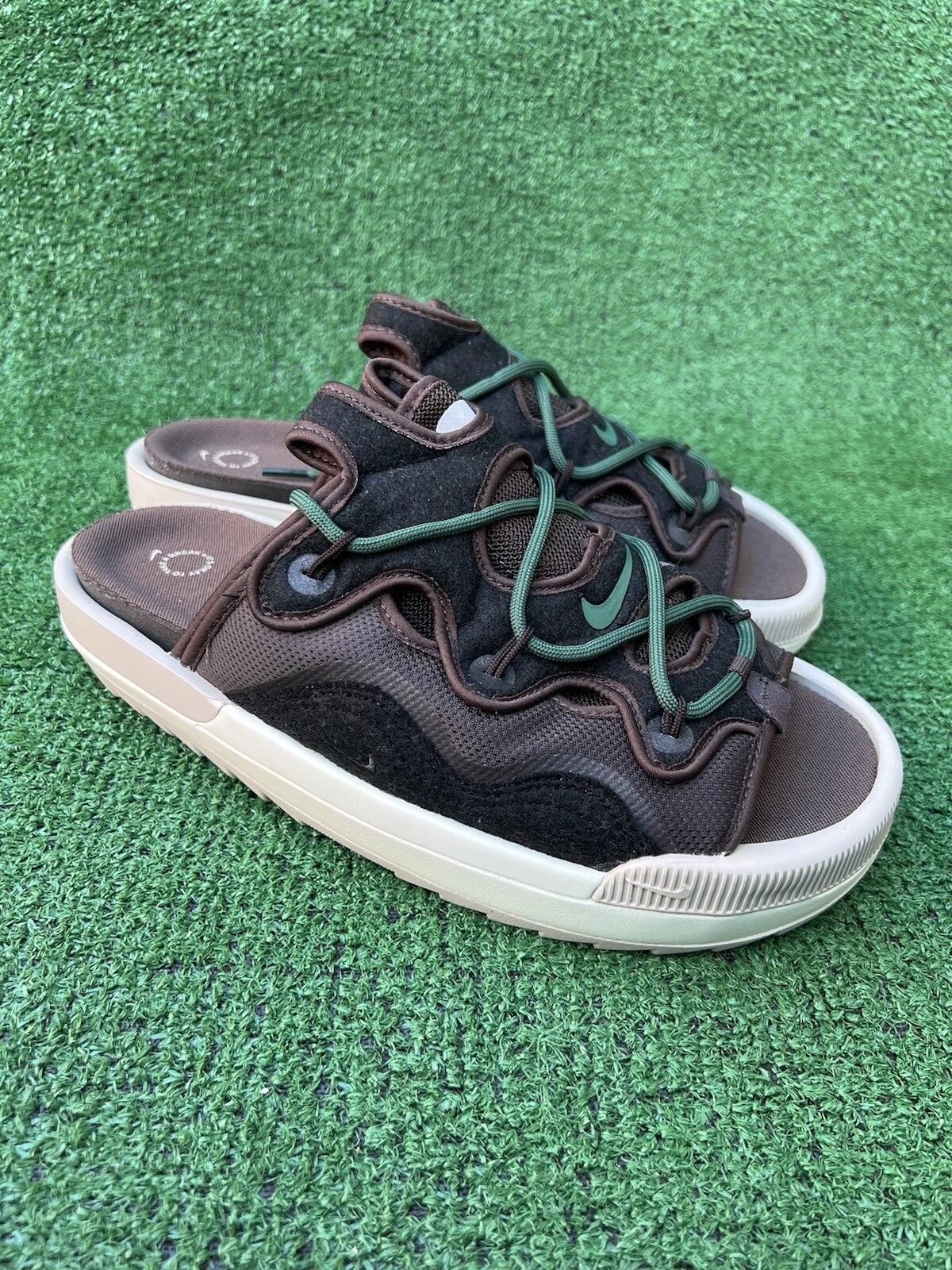 Nike Offline 2.0 Sandali Uomo Velluto Marrone Verde Nobile DJ6229 200 Uomo Taglia 10