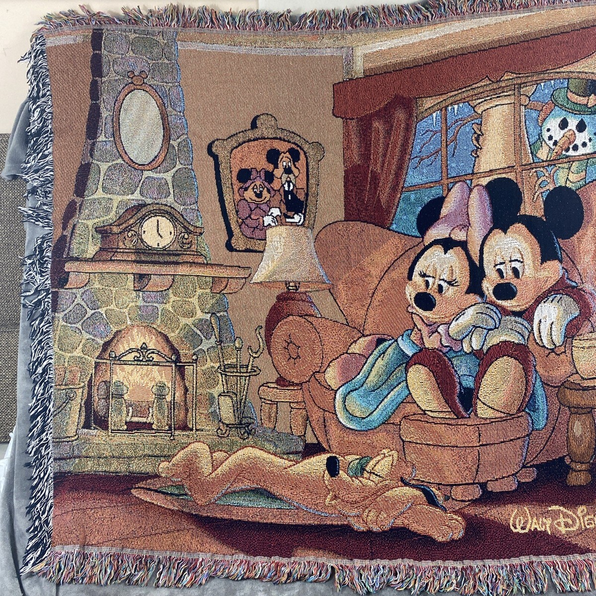 ミッキー ミニー Tapestry Woven Throw Disney World Woven Tapestry Throw Blanket 60 x 50 Mickey