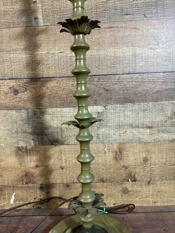 Lámpara de pie Mid Century años 60 vintage 1960 lámpara de pie de metal latón verde Foto 4 de 4