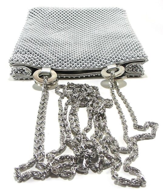 Evening Purse Metal Beaded Mesh with shoulder Chain USA Stock &quot;New&amp;#034 ZV10527
