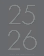 Gray Academic July 2025 - June 2026 7.5" x 9.5" Booklet Monthly Planner