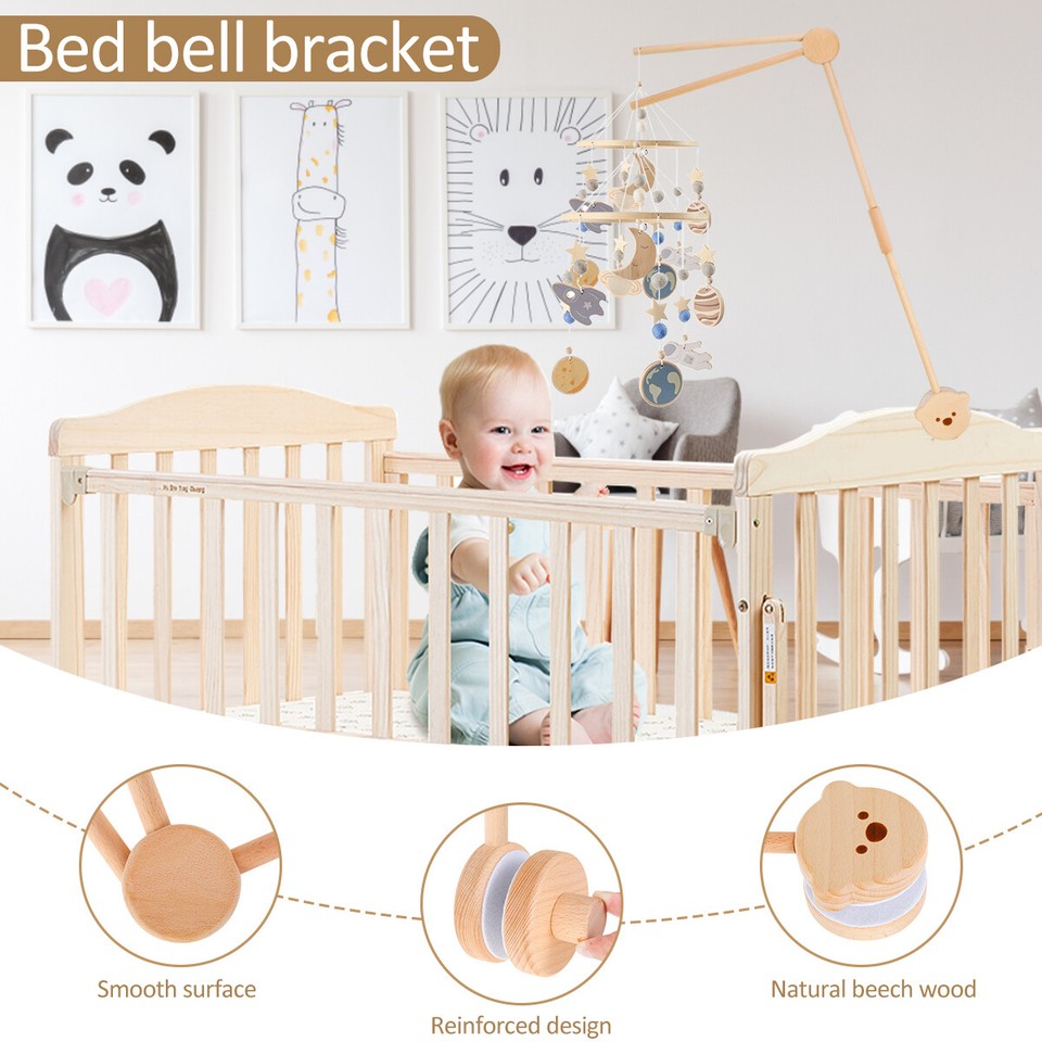 Baby Crib Mobile Arm Wooden Crib Mobile Holder NonSlip Crib Mobile Bed