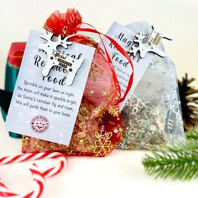 MY PRETTY LITTLE GIFTS Official Reindeer Food - Bag, Food & Charm - Father Christmas Eve Box