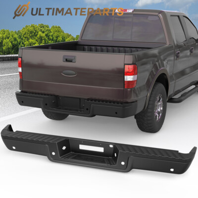 #ad Black Steel Rear Step Bumper w Park Sensor Holes For 2006 2008 Ford F 150 F150 $135.88