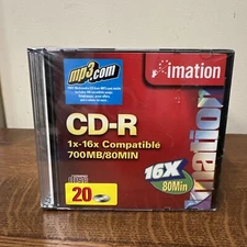 20-Pack IMATION CD-R 1x - 16 x compatible 700mb 80min 16x with Slim Jewel Cases