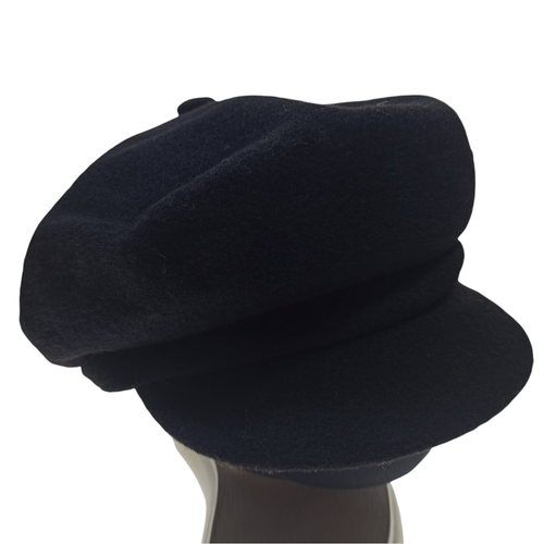 KANGOL BLACK WOOL SPITFIRE NEWSBOY HAT 