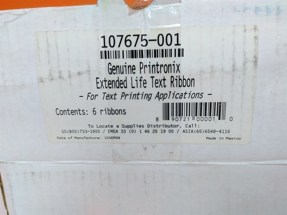 Box of 3 Expired Sealed Printronix 107675-001 Text Ribbon Manufactured 2009 - Image 4 of 4