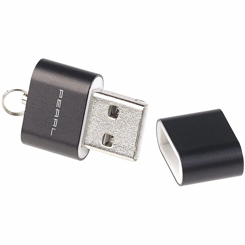 PEARL 4er Pack Mini-Cardreader für microSD(HC/XC)-Karten bis 128 GB & USB - Bild 4 von 4