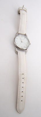 ANNE KLEIN WRIST WATCH QUARTZ AK1207 WHITE LEATHER BAND WORKING