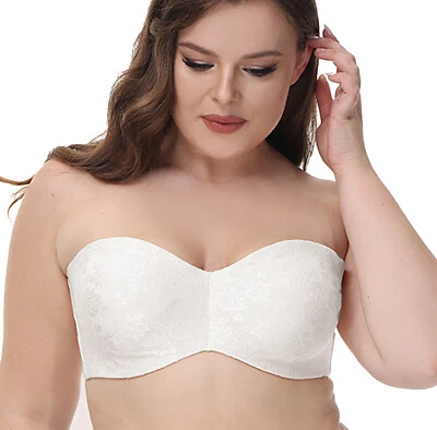 Strapless Bra Pllus Size Multiway Bra Bigger Bust Push Up Underwire Bandeau Bra - Image 1 of 4