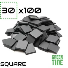 Lot of 100 - 30mm Square Bases For Warhammer Fantasy Kings of War Plastic Base