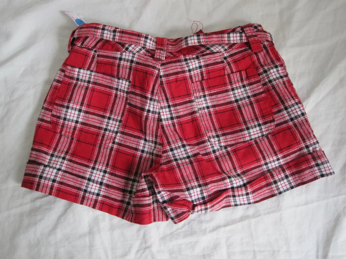 Red and sales black checkered shorts