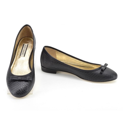 Womens Emy Mack Sammy $250 Corba Ballet Flats 7 B Black Leather Shoes New in Box - Picture 2 of 8