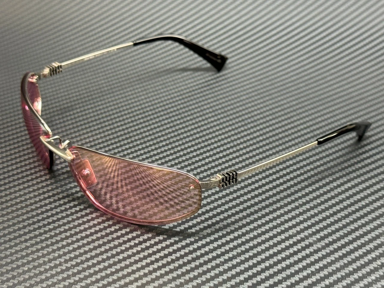 Miu Miu — MIU MIU MU A50S 1BC70J Silver Pink Mirror Women's 68 mm Sunglasses
