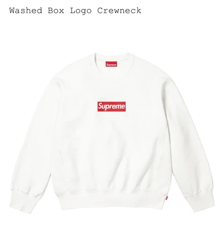Logo Supreme Boîte Lavée Col Rond Blanc Taille Medium Commande Confirmée SS/2025
