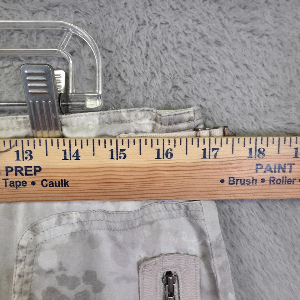 Da Nang Shorts Women L Beige Silk Camo Floral Bermuda Utility Surplus Indo Chine - Image 4 of 4