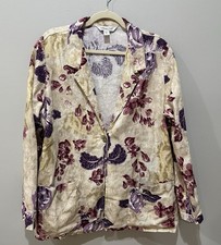 Coldwater Creek Women's Floral Print Jacket Blazer Size Large Multicolor NWOT