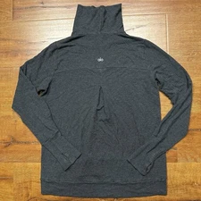 Alo Sweatshirt Womens S Gray Oversized Pullover Sweater Mock Funnel Turtle Neck