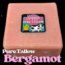 Bar Soap, Beef Tallow, Bergamot, Handcrafted, All Natural, 5-6 oz