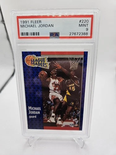 1991 Fleer Michael Jordan #220 League Leader - PSA 9
