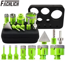 10pcs/Box 6-65mm Diamond Core Drill Bit Set Ceramic Tile Hole Saw Cutter 5/8-11