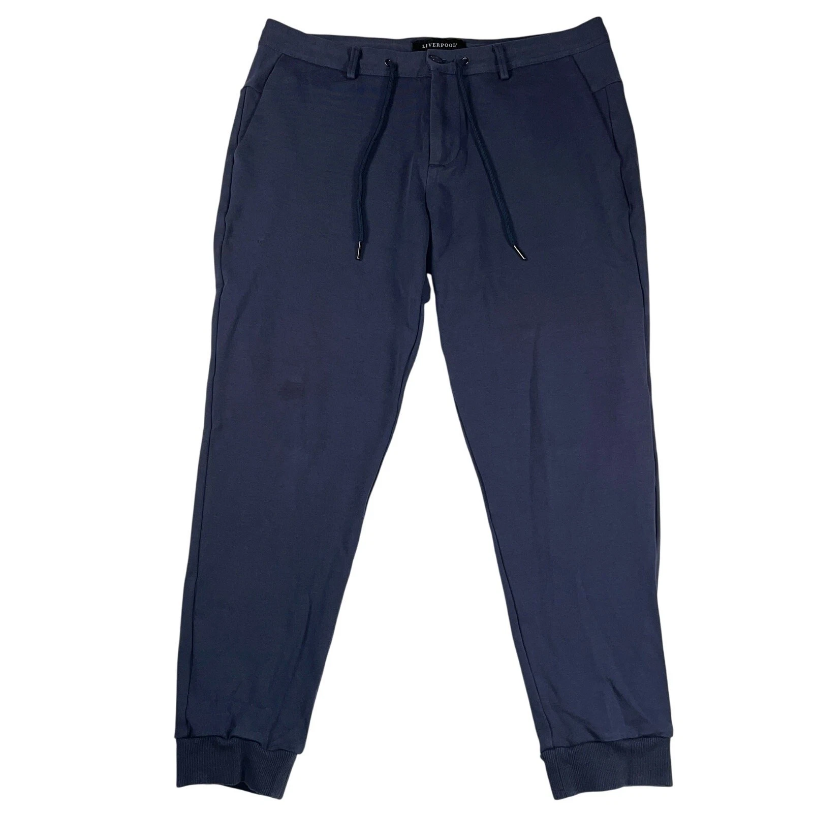 Liverpool Men’s Soft Knit Trouser Jogger Pants Button/Zip Drawstring Size 36x29