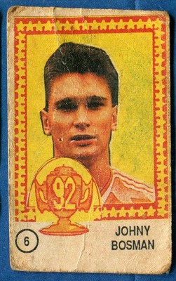 Johny Bosman Super Star Dogus '92 Fußball Kaugummi Karte