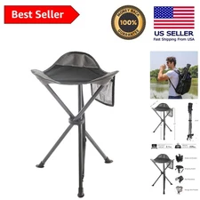 Sturdy Metal Folding Stool for Hiking and Camping - Supports 225 lbs Comfortably