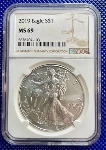 2019 ~ Silver Eagle S$1 ~ NGC MS69 ~ #5826707-103