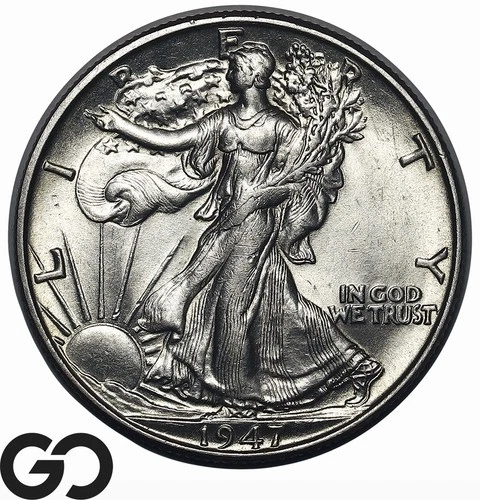 Photo of a 1947-P Walking Liberty Half Dollar from an eBay listing that sold on Jul 16, 2026