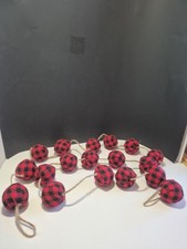 Black-Red Plaid/Primitive/Farmhouse/Christmas Decoration/Set of 18 / Home Made.