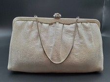 Vintage Silver Metallic Evening Chain Clutch Purse