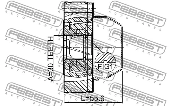 1811-MOKRSHA FEBEST articulación, eje longitudinal para BUICK, BUICK (SGM), CHEVROLET, OPEL Foto 2 de 2